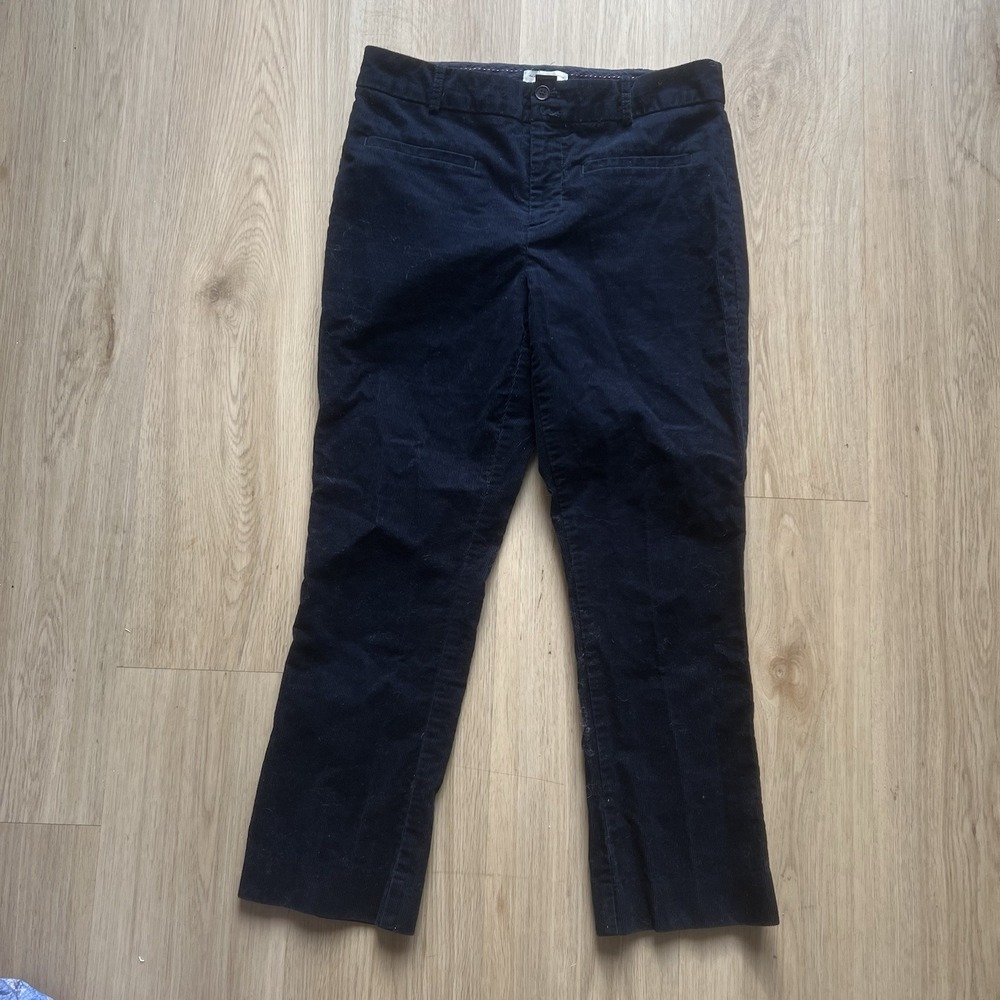 Anthropologie The Essential Collection Suede‎ Pants Womens Size 6p  Navy Crop
